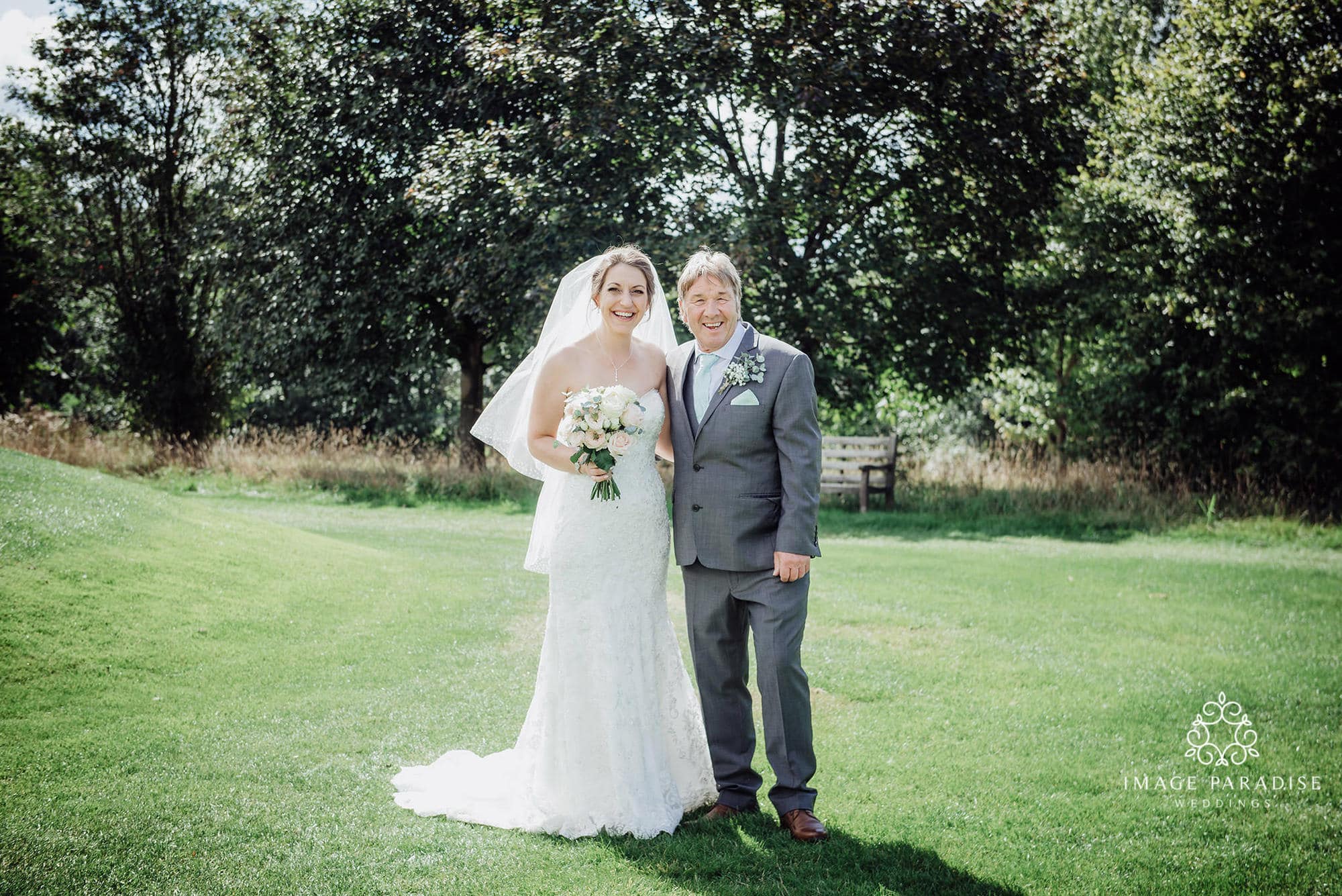 Cotswolds Hotel & Spa wedding photography | Chipping Norton photographer 22 father and daughter family photo in the grounds of the Cotswolds hotel and spa wedding photography