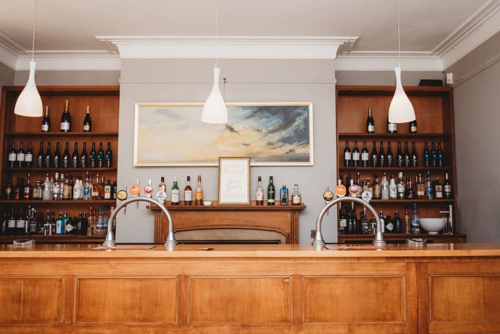 The bar at Coombe Lodge