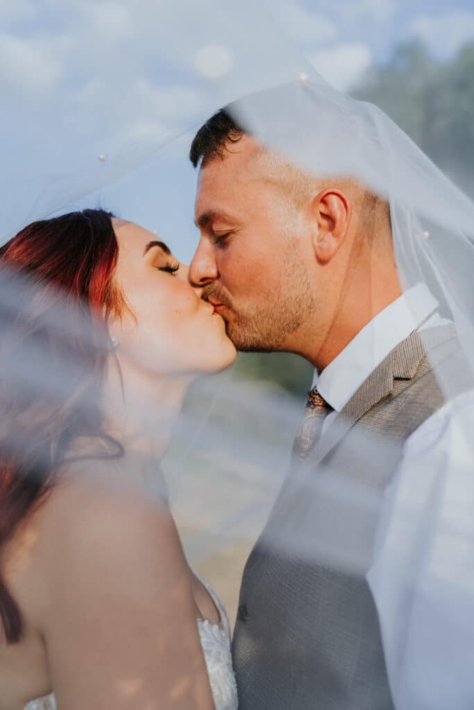 Wedding Photography Prices 4 Wedding couple kiss under the veil